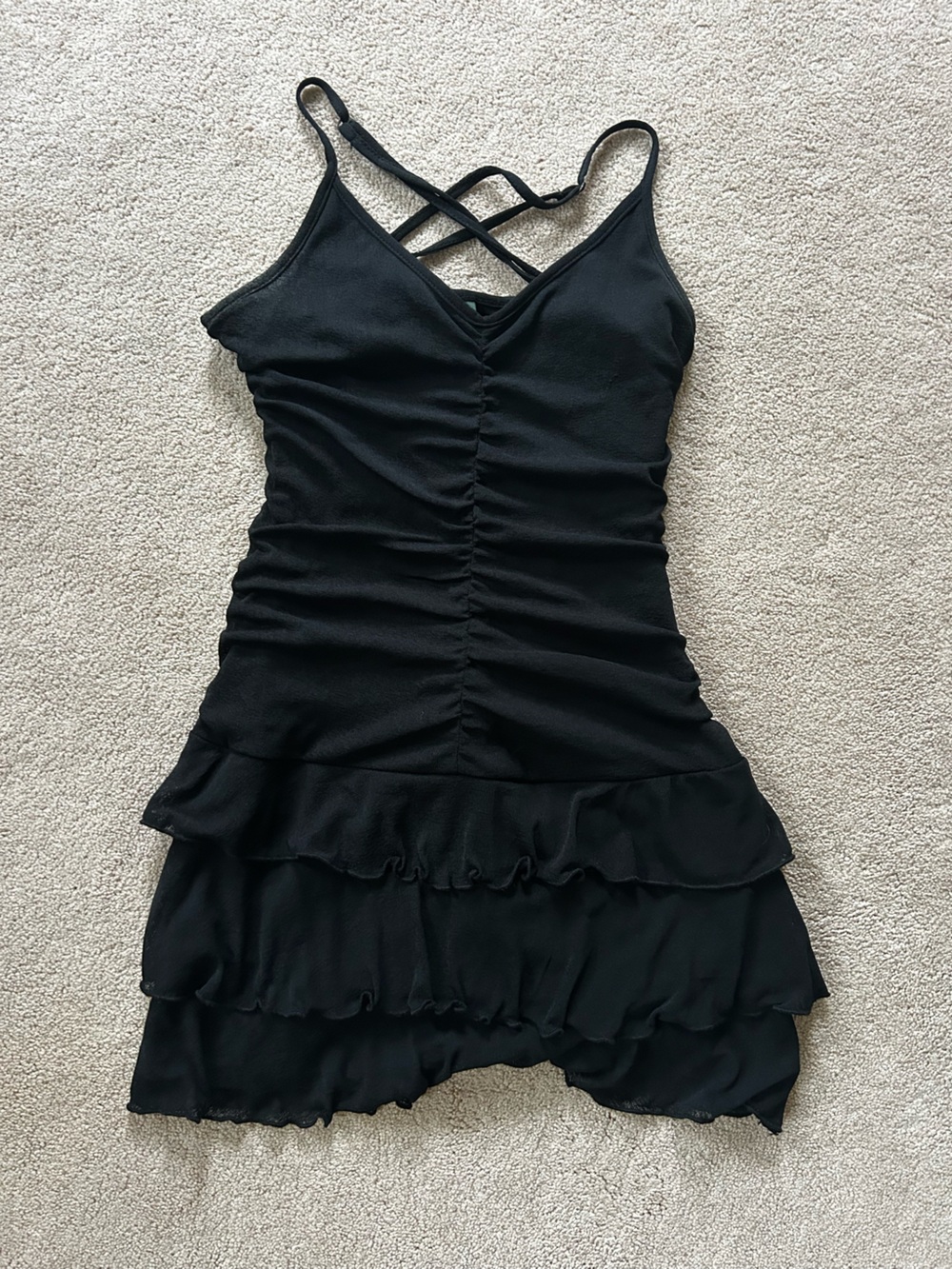 wild fable Black Ruffled Ruched Mini Dress